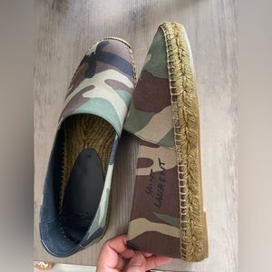 Saint Laurent Signature Camo Canvas Espadrilles